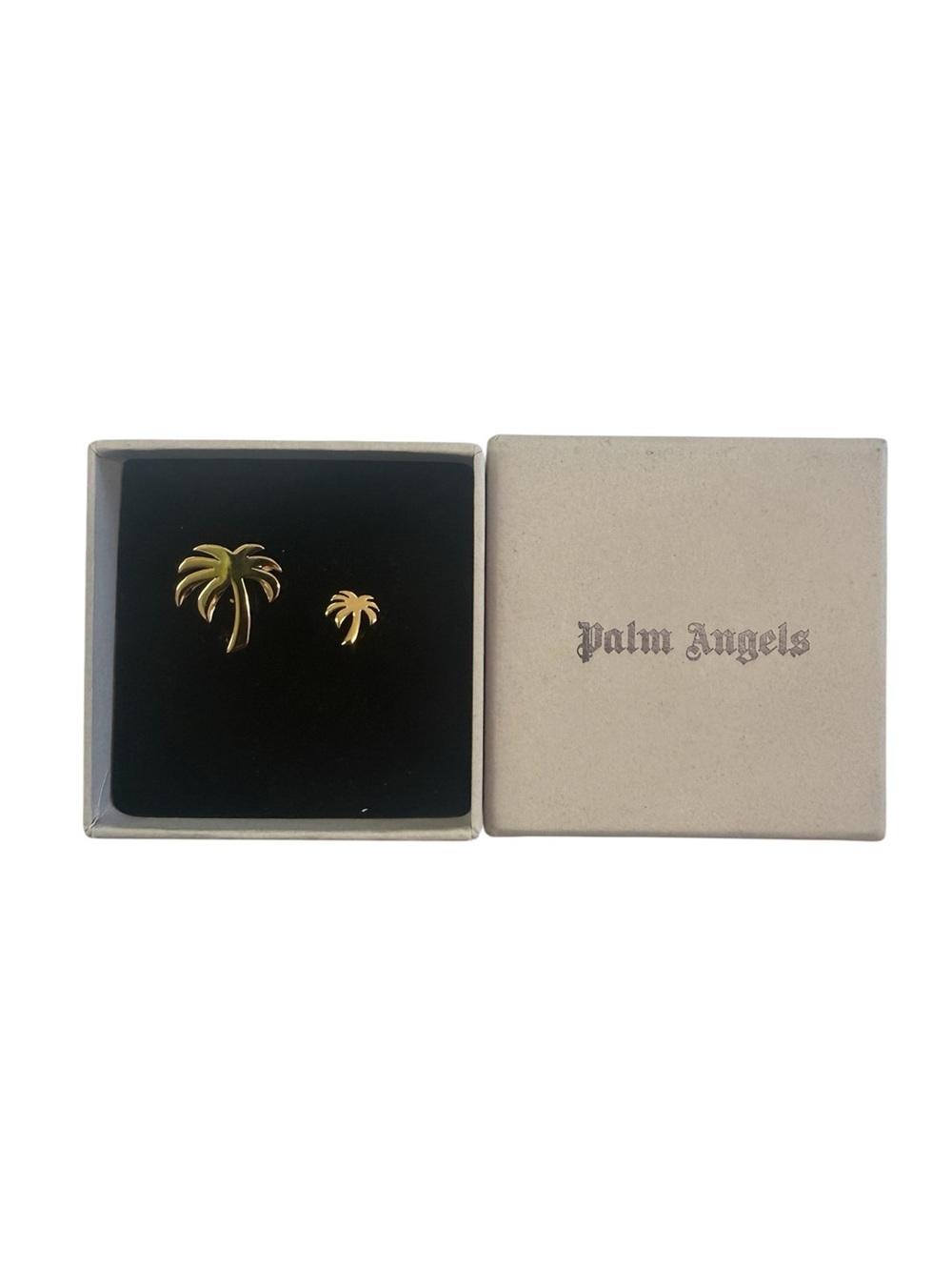 NWT Palm Angels Mismatched Gold Tone Palm Stud/Clip-on Earrings